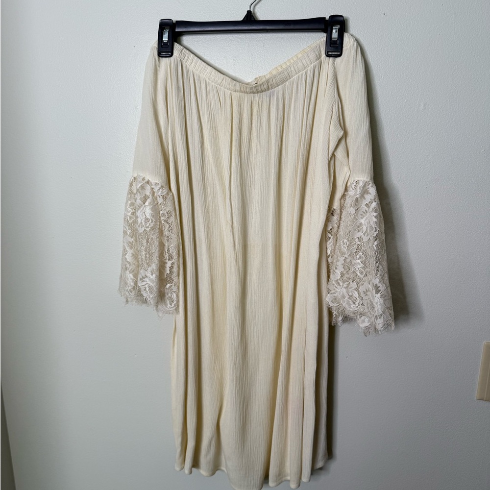 Cream Off-Shoulder Dress